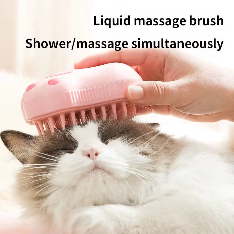 Ultimate 3-in-1 Electric Pet Grooming Brush with Steam & Spray - Perfect for Cats and Dogs!